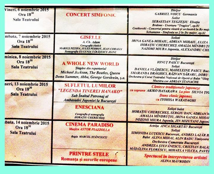 Program noiembrie 2015
