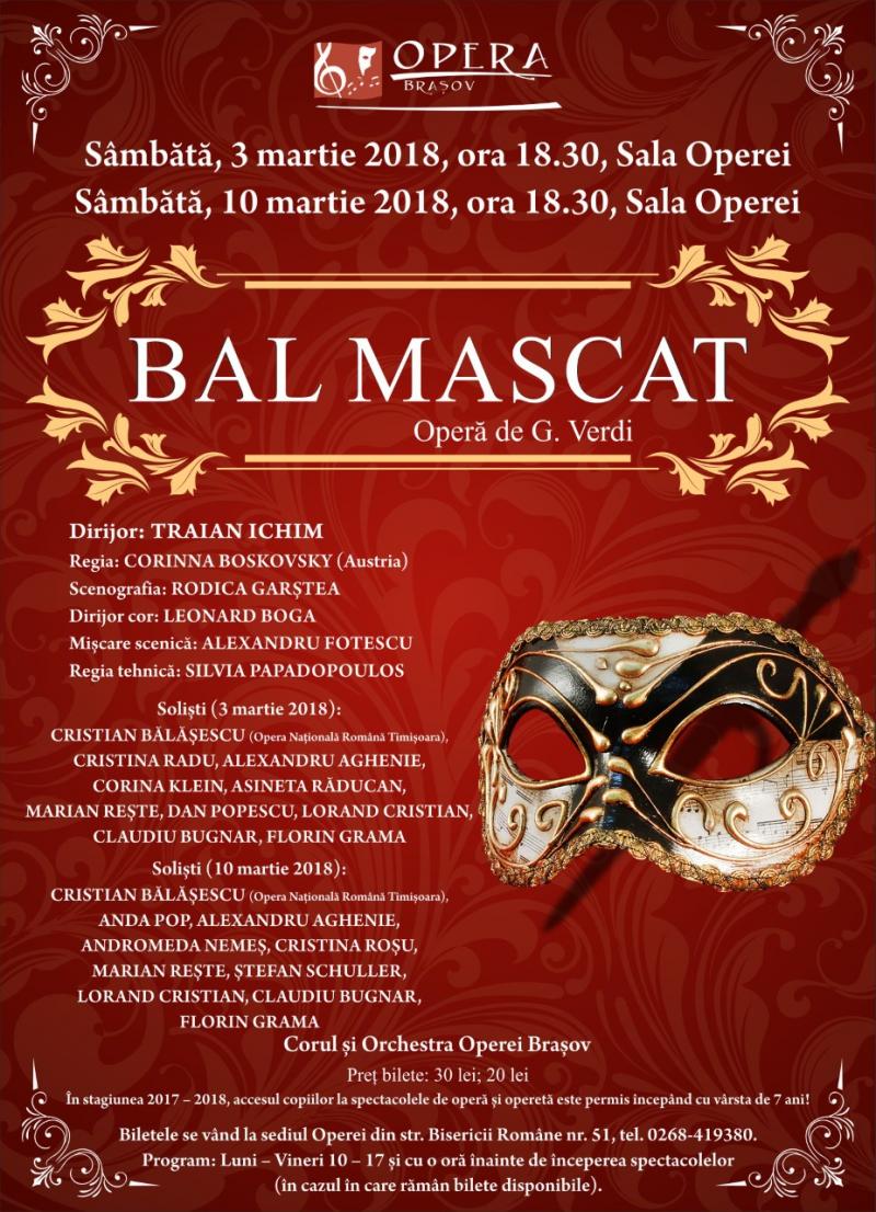 "Bal mascat", din nou, la Opera Brașov