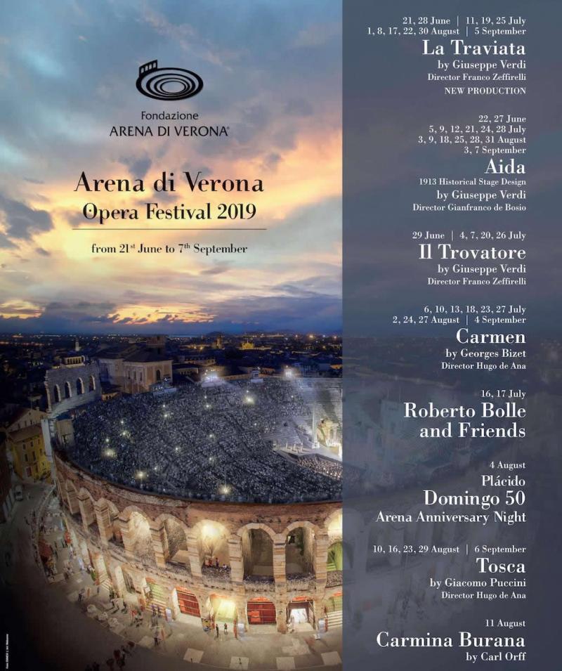 Calendar Arena din Verona - iunie 2019