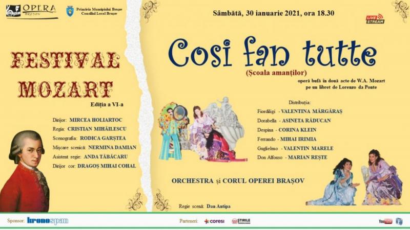 „Così fan tutte”, online, în Festivalul Mozart 2021