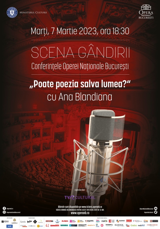 Ana Blandiana, invitată la Scena Gândirii de la Opera Națională București