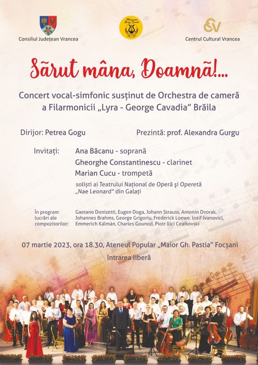 Spectacolul "Sărut mâna, Doamnă!", marți, 7 martie 2023, ora 18.30, la Focșani
