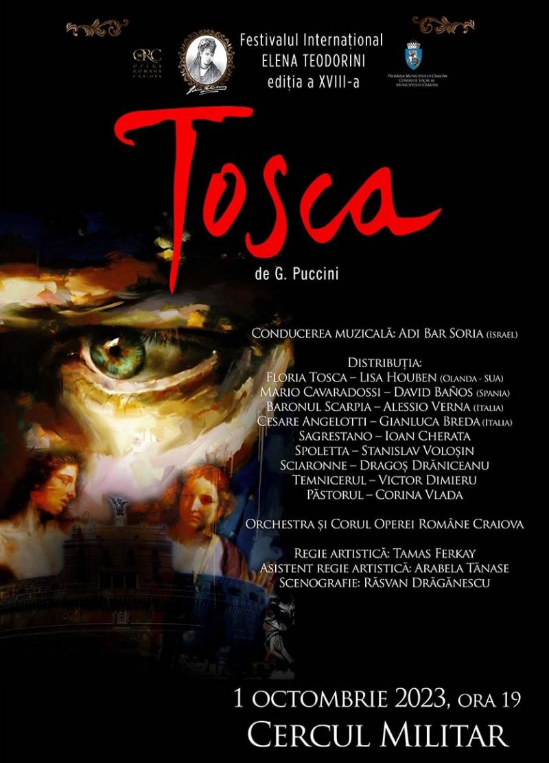 Octombrie 2023 vine cu "Tosca" la Craiova