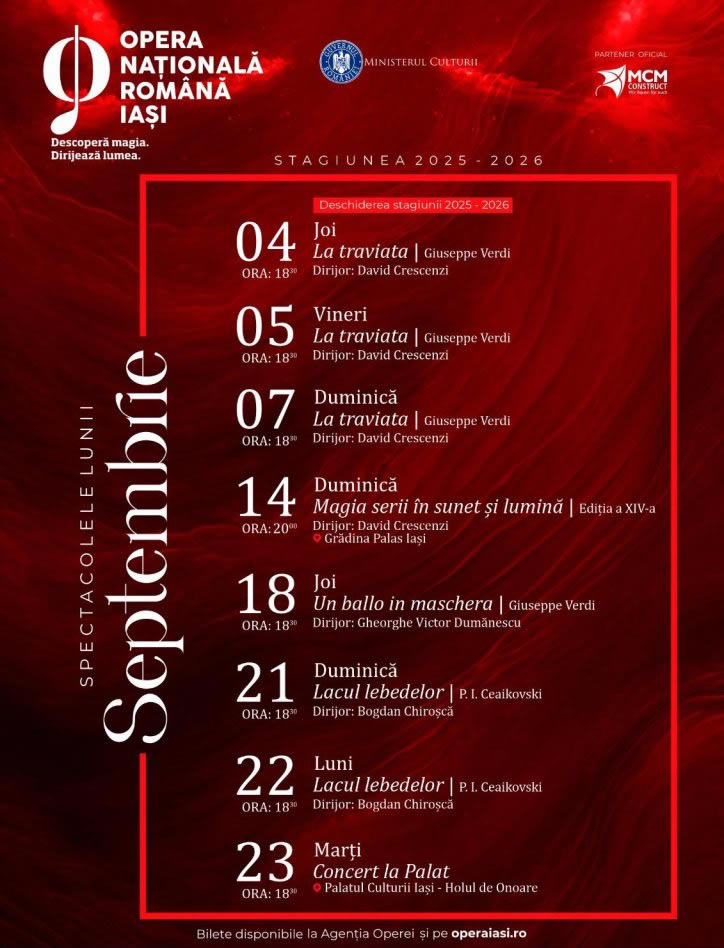 Peste o săptămână începe o nouă stagiune la Opera Iași. Primul spectacol e un titlu celebru