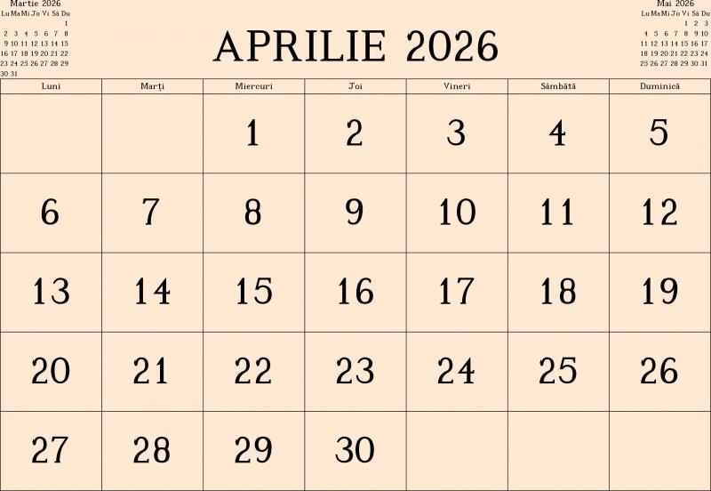 Program aprilie 2026