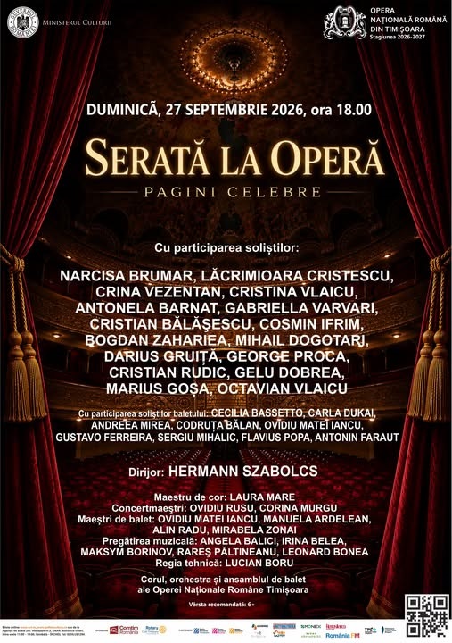 Serată la Operă – Pagini celebre, duminică, 27 septembrie 2026, ora 18