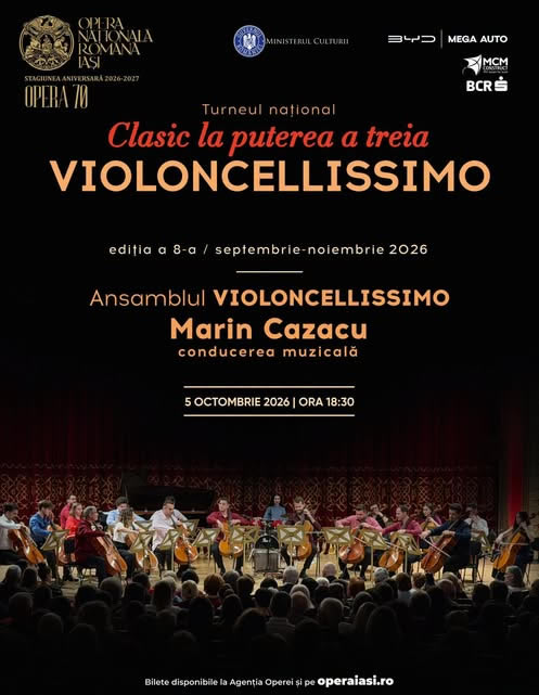 Concert susținut de Ansamblul Violoncellissimo la Opera Iași